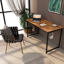 Load image into Gallery viewer, CubiCubi Computer Desk 47" Study Writing Table for Home Office, Industrial Simple Style PC Desk, Black Metal Frame, Rustic
