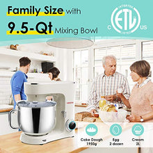 Load image into Gallery viewer, SanLidA Stand Mixer, 9.5 Qt. 10-Speed Electric Kitchen Mixer with Dishwasher-Safe Dough Hooks, Flat Beaters, Wire Whip &amp; Pouring Shield Attachments for Most Home Cooks, SM-1551, Cream White
