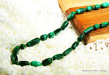 Load image into Gallery viewer, Malachite Necklace - Graduated barrel bead necklace - Antique
