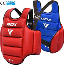 Load image into Gallery viewer, RDX TKD Chest Guard Boxing MMA Body Protector Martial Arts WTF Reversible Rib Shield Armour Taekwondo Target Training Kickboxing
