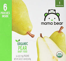 Load image into Gallery viewer, Amazon Brand - Mama Bear Organic Baby Food, Stage 1, Pear, 4 Ounce Pouch (Pack of 12)
