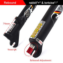 Load image into Gallery viewer, KRSEC ?US Stock? 26er Fat 4.0 Tires Rebound Adjust Bike Air Suspension Snow/Beach MTB Fork, Straight Crown Lockout Disc Brake Mountain Bikes Forks, 28.6 Travel 120mm Hub Spacing 135mm (Black Gold,26)
