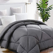 Load image into Gallery viewer, TEKAMON All Season King Comforter Soft Quilted Down Alternative Duvet Insert with Corner Tabs,Luxury Fluffy Reversible Summer Cool Collection for Hotel,Charcoal Grey,90 x 102 inches
