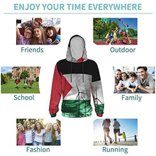 Load image into Gallery viewer, Palestine Flag Print Hoodies Kids 3D Print Sweatshirts Long Sleeve Pullover Hoodies with Pocket for Teen Boys and Girls Black
