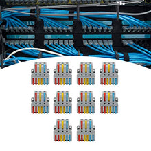 Load image into Gallery viewer, 10Pcs Electrical Connectors, Lever Nut, Wire Block Clamp Terminal 3in6out Color Quick Wiring Electrical Connectors LT633
