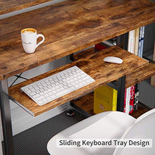 Load image into Gallery viewer, NOBLEWELL Computer Desk with Monitor Stand Storage Shelves Keyboard Tray，47&quot; Studying Writing Table for Home Office (Rustic Brown)
