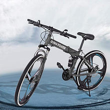 Load image into Gallery viewer, 26 inch 21 Speed Folding Mountain Bike High Carbon Steel, Full Suspension MTB Bicycle for Adult, Double Disc Brake Outroad Mountain Bicycle for Men Women,Fast Delivery [ USA in Stock ] (a)
