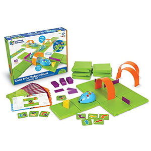 Learning Resources Code & Go Robot Mouse Activity Set, Screen-Free Early Coding Toy For Kids, Interactive STEM Coding Pet, Programs up to 40 Steps, 83 Pieces, Ages 4+