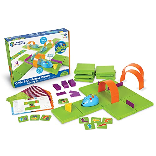 Learning Resources Code & Go Robot Mouse Activity Set, Screen-Free Early Coding Toy For Kids, Interactive STEM Coding Pet, Programs up to 40 Steps, 83 Pieces, Ages 4+