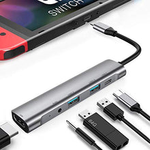 Load image into Gallery viewer, RREAKA Nintendo Switch Dock Portable Switch Charging Dock 4K HDMI TV Adapter Switch Docking Station Charger with USB 3.0 Dock 3.5mm Headphone Audio (Upgraded System)
