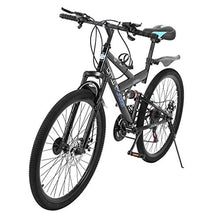 Load image into Gallery viewer, Lroplie R2 Commuter Aluminum Road Bike 21 Speed Bicycle Full Suspension MTB, 26in Carbon Steel Mountain Bike (Black （26 in 21 Speed）)
