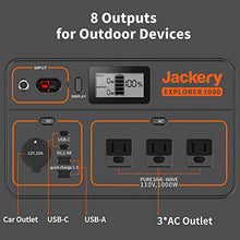 Load image into Gallery viewer, Jackery Portable Power Station Explorer 1000, 1002Wh Solar Generator (Solar Panel Optional) with 3x110V/1000W AC Outlets, Solar Mobile Lithium Battery Pack for Outdoor RV/Van Camping, Emergency
