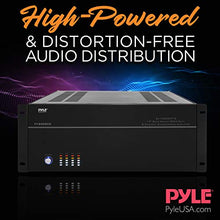Load image into Gallery viewer, 4 Multi-Zone Stereo Amplifier - 19” Rack Mount, Powerful 8000 Watts with Speaker Selector Volume Control &amp; LED Audio Level Display - 4-Ch. Bridgeable Switches - Pyle PT8000CH
