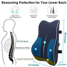 Load image into Gallery viewer, Lumbar Support Back Pillow for Office Chair Car Ergonomic Memory Foam Back Cushion for Back Pain Relief Orthopedic Backrest for Computer/Gaming Chair, Wheelchair, Recliner - Double Adjustable Straps
