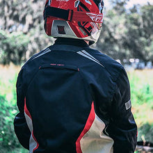 Load image into Gallery viewer, Motorcycle Jacket For Men Textile Motorbike Dualsport Enduro Motocross Racing Biker Riding CE Armored Waterproof All-Weather (Red, Medium)
