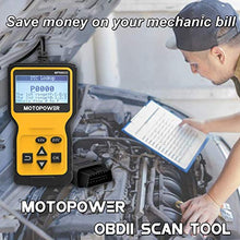 Load image into Gallery viewer, MOTOPOWER MP69033 Car OBD2 Scanner Code Reader Engine Fault Code Reader Scanner CAN Diagnostic Scan Tool for All OBD II Protocol Cars Since 1996, Yellow
