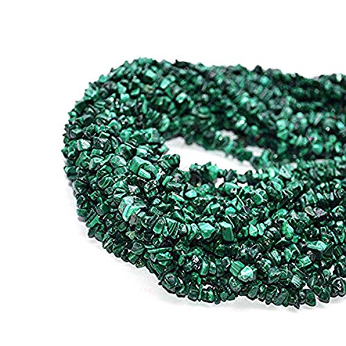 GemmartUSA Malachite Chip Beads Natural Stone Beads 1 Strand 34 Inch Jewelry Making Supplies