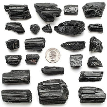 Load image into Gallery viewer, KALIFANO Black Tourmaline Bundle with Calming and Purification Energy - AAA+ Grade Brazilian Turmalina Negra Schorl Reiki Healing Crystal Used for Protection and Security (Information Card Included)
