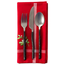Load image into Gallery viewer, DII Embroidered Corner Christmas &amp; Holiday Tabletop Collection, Napkin Set, Mistletoe 6 Piece
