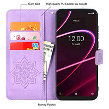 Load image into Gallery viewer, CMIDUS Flip PU Leather Wallet Case Cover with Kickstand Cash Credit Card Slots Holder Wrist Strap for T-Mobile Revvl 5G(Not Fit for Revvl 4 or 4 Plus) (Light Purple)
