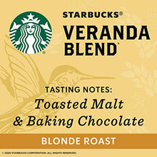 Load image into Gallery viewer, Starbucks Blonde Roast K-Cup Coffee Pods — Veranda Blend for Keurig Brewers — 1 box (10 pods total)
