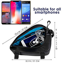 Load image into Gallery viewer, WOTOW Bike Storage Frame Bag, Roswheel Bicycle Front Tube Triangle Water Resistant Cycling Pack Strap On Saddle Pouch Bike Accessories Tool Accessible Storage Bag for Road Mountain Commute Bike
