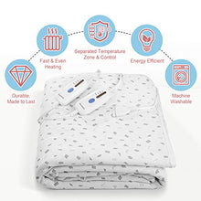 Load image into Gallery viewer, Heated Mattress Pad Queen Dual Control with Ventilated Technology, 100% Polyester Heated Mattress Cover with 4 Heating Levels &amp; 10 Hours Auto Off, Fast Heating &amp; Machine Washable

