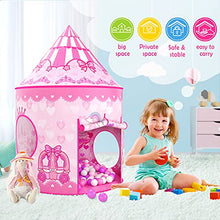 Load image into Gallery viewer, GeerWest 3PC Princess Tent for Girls with Kids Ball Pit, Kids Play Tents and Crawl Tunnel for Toddlers, Pink Pop Up Playhouse Toys for Baby Indoor&amp; Outdoor Tent Games, Birthday Kid’s Gifts

