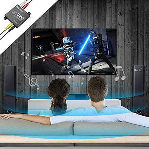 192KHz Digital to Analog Audio Converter with Bass and Volume Adjustment,Digital SPDIF/Optical/Toslink/Coaxial to Analog Stereo L/R RCA and 3.5mm Jack Converter for PS3 PS4 DVD AppleTV Home Cinema
