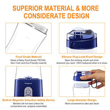 Load image into Gallery viewer, Portable Personal Blender for Smoothie and Shakes - Vaeqozva 6 Powerful 3D Blades 4000mAh USB Rechargeable Juicer Cup including Reusable Silicone Straws(Navy Blue)
