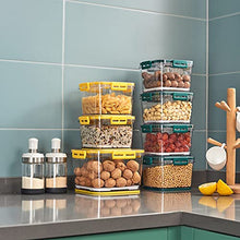 Load image into Gallery viewer, Refrigerator Organizer Bins Food Storage Containers Set Produce Saver Stackable Fridge Storage Food Container with Removable Drain Tray for Produce, Fruits, Vegetables, Meat and Fish (Yellow)
