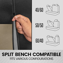 Load image into Gallery viewer, BDK PolyPro Car Seat Covers Full Set in Beige on Black – Front and Rear Split Bench Car Seat Cover, Easy to Install, Interior Covers for Auto Truck Van SUV
