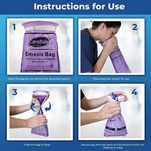Load image into Gallery viewer, CareBag Emesis Bag with Super Absorbent Pouch- Absorbs 16 oz.– 20 Vomit Bags- No More Leaks and Splashes- Single Use- Reduces Odors- Easy Disposal- Medical Grade- by Cleanis
