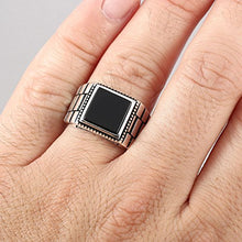 Load image into Gallery viewer, Chimoda Mens Solitaire Silver Rings 925 Sterling Men&#39;s Jewelry with Black Onyx Stone (10)
