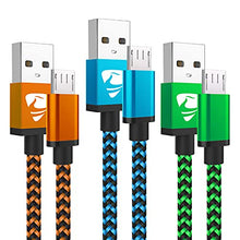Load image into Gallery viewer, Micro USB Cable Aioneus Fast Android Charging Cord 6FT 3Pack Charging Cable Braided Charger Cord for Samsung Galaxy S7 Edge S6 S5 S2 J7 J7V J5 J3 J3V J2, LG K40 K20, Moto E4 E5 E6, Tablet, PS4, Xbox

