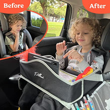 Load image into Gallery viewer, Pillani Kids Travel Tray for Car - Car Seat Tray for Kids Travel, Car Trays for Kids Roadtrip Essentials, Car Seat Table Tray for Kids Road Trip Activities - Toddler Lap Desk Organizer for Carseat
