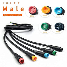 Load image into Gallery viewer, Ebike Cable Extension Julet Female Male 2 3 4 5 6 pin Ebike Extension Connector Waterproof Plug for Electric Bicycle Display Throttle PAS Ebike Parts Extend Cable… (3pin Male)

