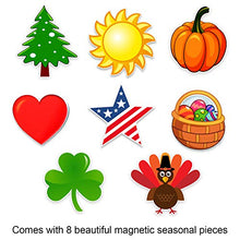 Load image into Gallery viewer, Bigtime Signs Welcome to Our Home - Wood Grain Print Door &amp; Wall Decor - 8 Interchangeable Holiday Magnets Halloween, Easter, Fall, Christmas, Valentines - Front Porch Hanging Plaque Decoration Black
