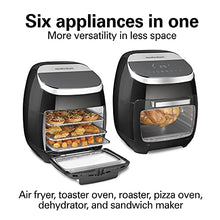 Load image into Gallery viewer, Hamilton Beach 11.6 QT Digital Air Fryer Oven with Rotisserie and Rotating Basket, 8 Pre-Set Functions including Dehydrator, Roaster &amp; Toaster, 1700W, Black (35070)
