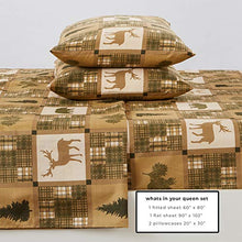 Load image into Gallery viewer, Great Bay Home 4-Piece Lodge Printed Ultra-Soft Microfiber Sheet Set. Beautiful Patterns Drawn from Nature, Comfortable, All-Season Bed Sheets. (Queen, Stonehurst)
