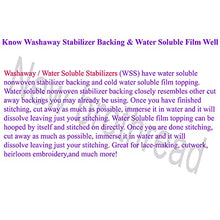 Load image into Gallery viewer, New brothread Light Weight Clear Wash Away - Water Soluble Embroidery Topping Film - 10"x10 Yd roll - Cut into Various Sizes for Machine Embroidery and Hand Sewing
