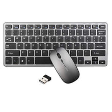 Load image into Gallery viewer, Wireless Keyboard and Mouse Combo, Inphic Rechargeable Wireless Mouse and Keyboard Combo Set with 2.4GHz USB Nano, Silent Click (65% Size-Gray)
