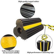 Load image into Gallery viewer, HOXWELL Heavy Duty Rubber Dual Wheel Chocks Front and Back, RV Leveling Blocks Non Slip Base with Nylon Rope Yellow Reflective Tape for Travel Trailers, Car, Camper, Truck 1 Pair
