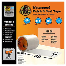 Load image into Gallery viewer, Gorilla Waterproof Patch &amp; Seal Tape, 4&quot; x 8&#39;, Clear, (Pack of 1)
