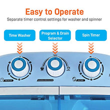 Load image into Gallery viewer, Upgraded Version Pyle Portable Washer &amp; Spin Dryer, Mini Washing Machine, Twin Tubs, Spin Cycle w/ Hose, 11lbs. Capacity, 110V - Ideal For Compact Laundry
