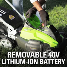 Load image into Gallery viewer, Greenworks 40V 19-Inch Cordless (3-In-1) Push Lawn Mower, 4.0Ah + 2.0Ah Battery and Charger Included 25223
