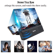 Load image into Gallery viewer, jteman 12&#39;&#39; 3D Mobile Phone Screen Magnifier with Bluetooth Speaker+12&#39;&#39; Curved Screen Magnifier Mobile Projector Screen for Movies, Videos, Gaming Foldable Phone Stand for iPhone and All Smartphones
