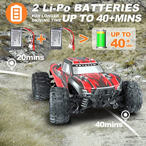 Upgraded Remote Control Car for Boys,GUOKAI 1:18 Scale Fast RC Cars All Terrain,High Speed 25MPH Rock Crawler RC Truck 4x4 Off Road Waterproof 2.4 GHz Control with Extra Shell and Battery 40+ min Run