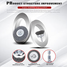 Load image into Gallery viewer, HOYIN 6Piece Drill Wire Wheel Cup Brush Set,0.010in Coarse Crimped ,Thicken Face Width with1/4In Hex Shank
