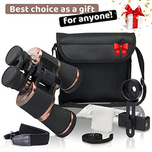 Load image into Gallery viewer, 20x50 Binoculars High Power Binoculars for Adults with Low Night Vision Waterproof Compact Binoculars for Bird Watching Hunting Hiking Traveling Outdoor, Phone Adapter Strap and Case
